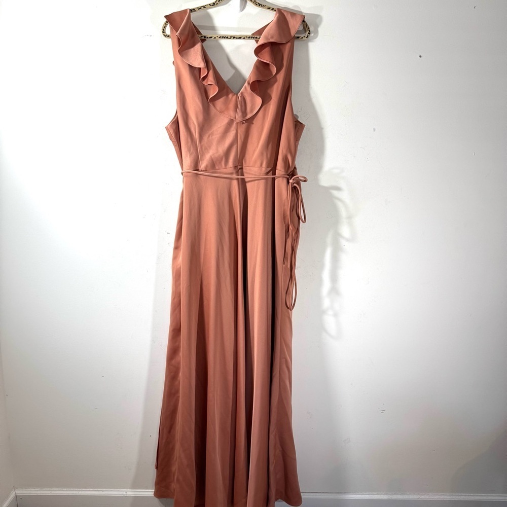 Anthropologie Sachin + Babi Tansy formal Gown apricot satin NWT - Picture 8 of 16
